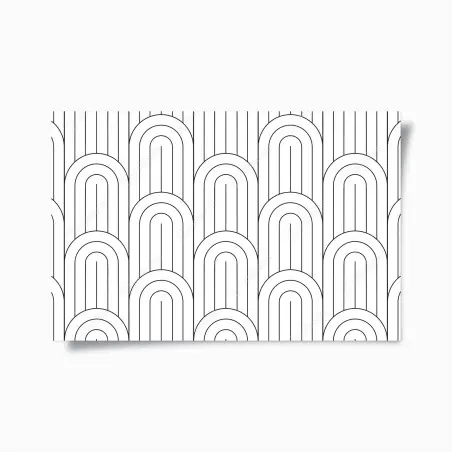 Poster monochrome retro arch pattern • Wallissimo®
