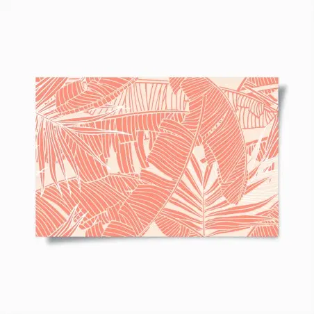 Poster coral tropical leaf pattern • Wallissimo®