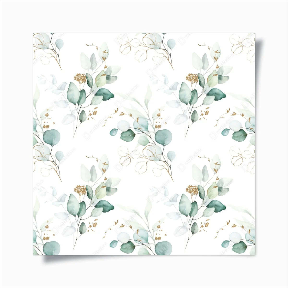 Poster green eucalyptus watercolor botanical pattern • Wallissimo® Poster green eucalyptus watercolor botanical pattern • Wallissimo®