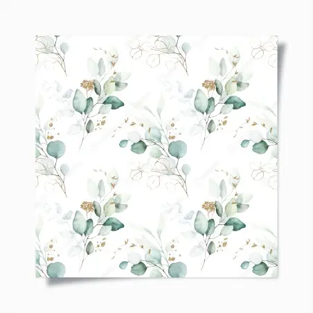 Poster green eucalyptus watercolor botanical pattern • Wallissimo®