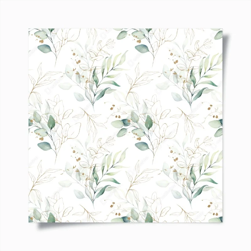 Poster soft eucalyptus watercolor leaves pattern