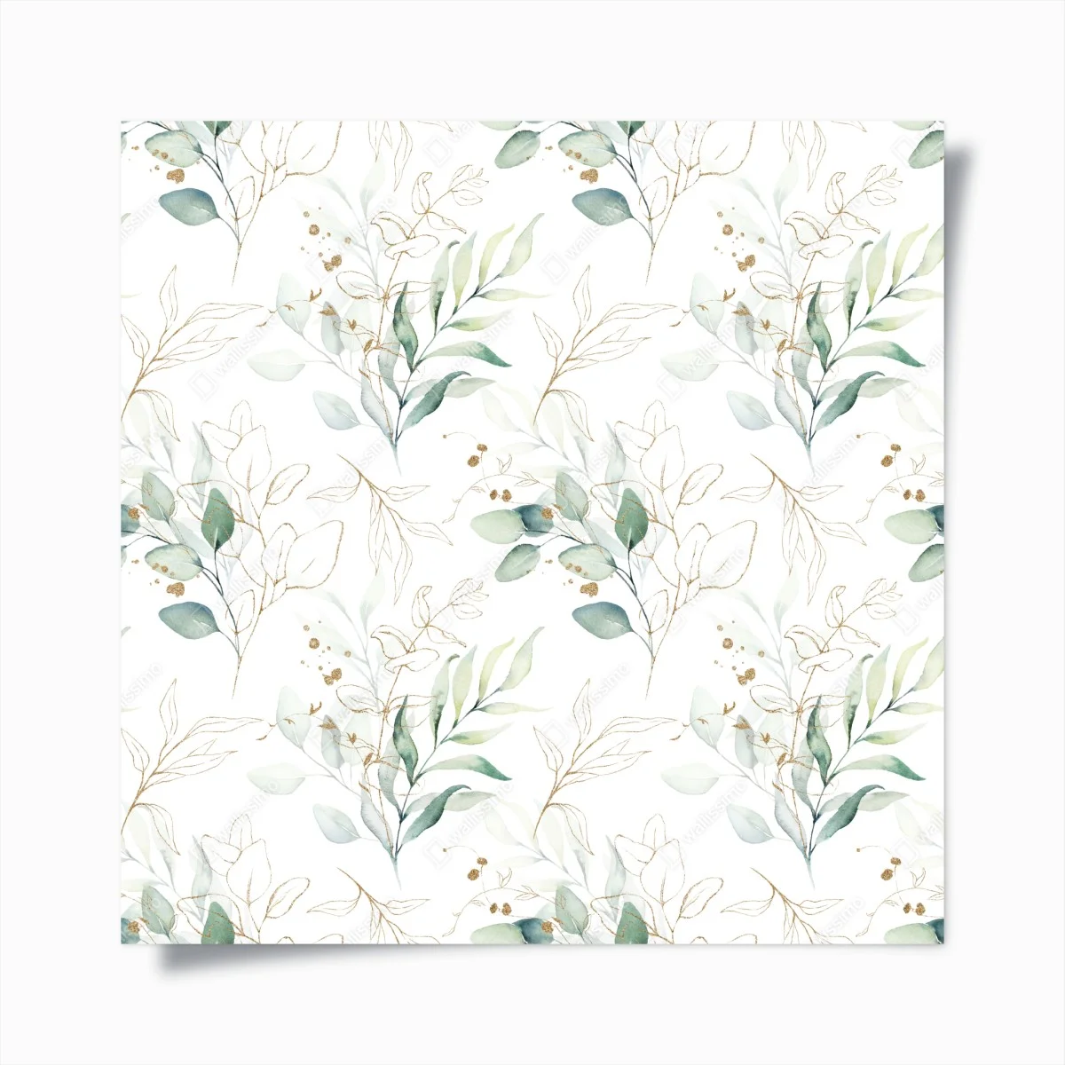 Poster soft eucalyptus watercolor leaves pattern ⁕ Wallissimo® Poster soft eucalyptus watercolor leaves pattern ⁕ Wallissimo®