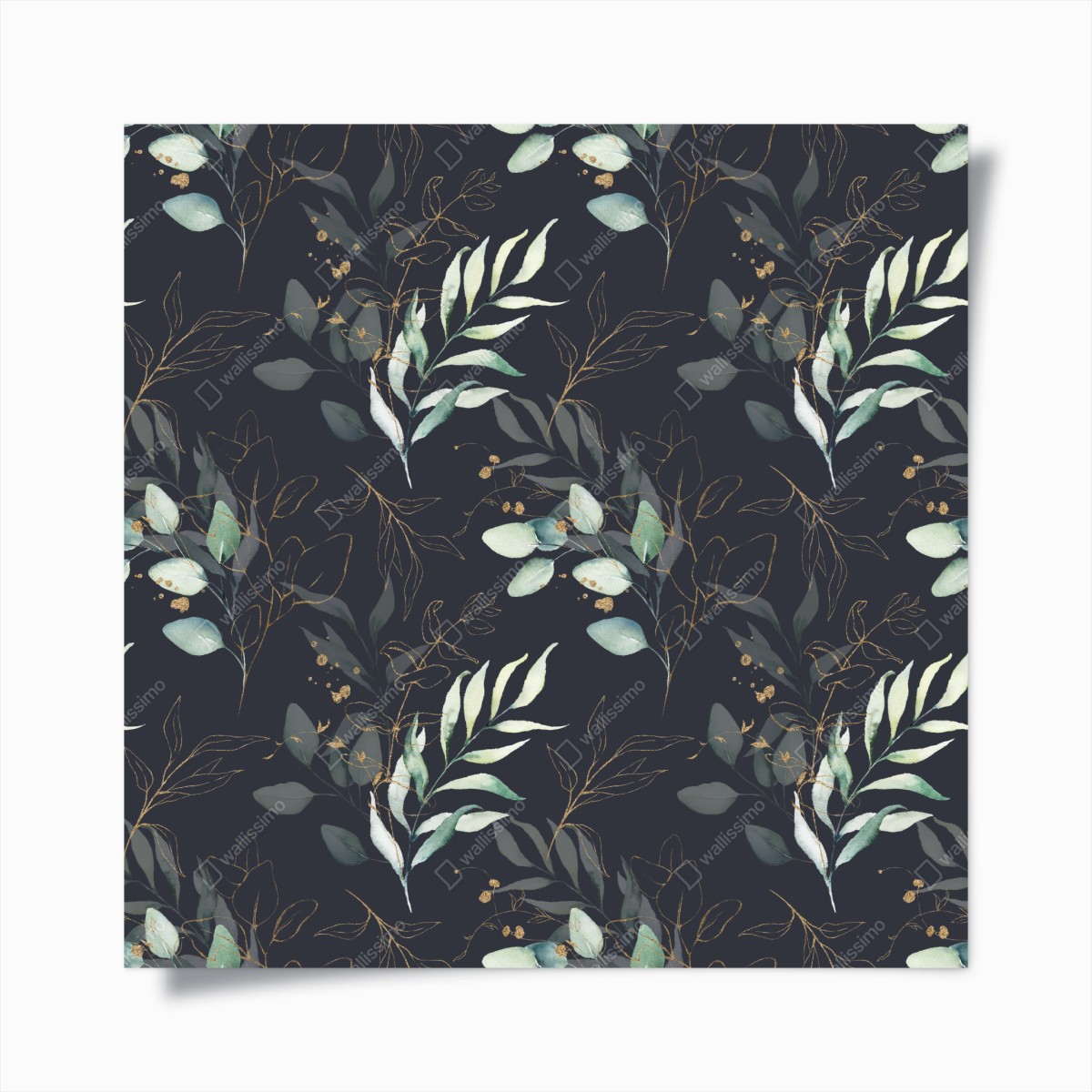 Poster watercolor eucalyptus leaves on dark background • Wallissimo® Poster watercolor eucalyptus leaves on dark background • Wallissimo®