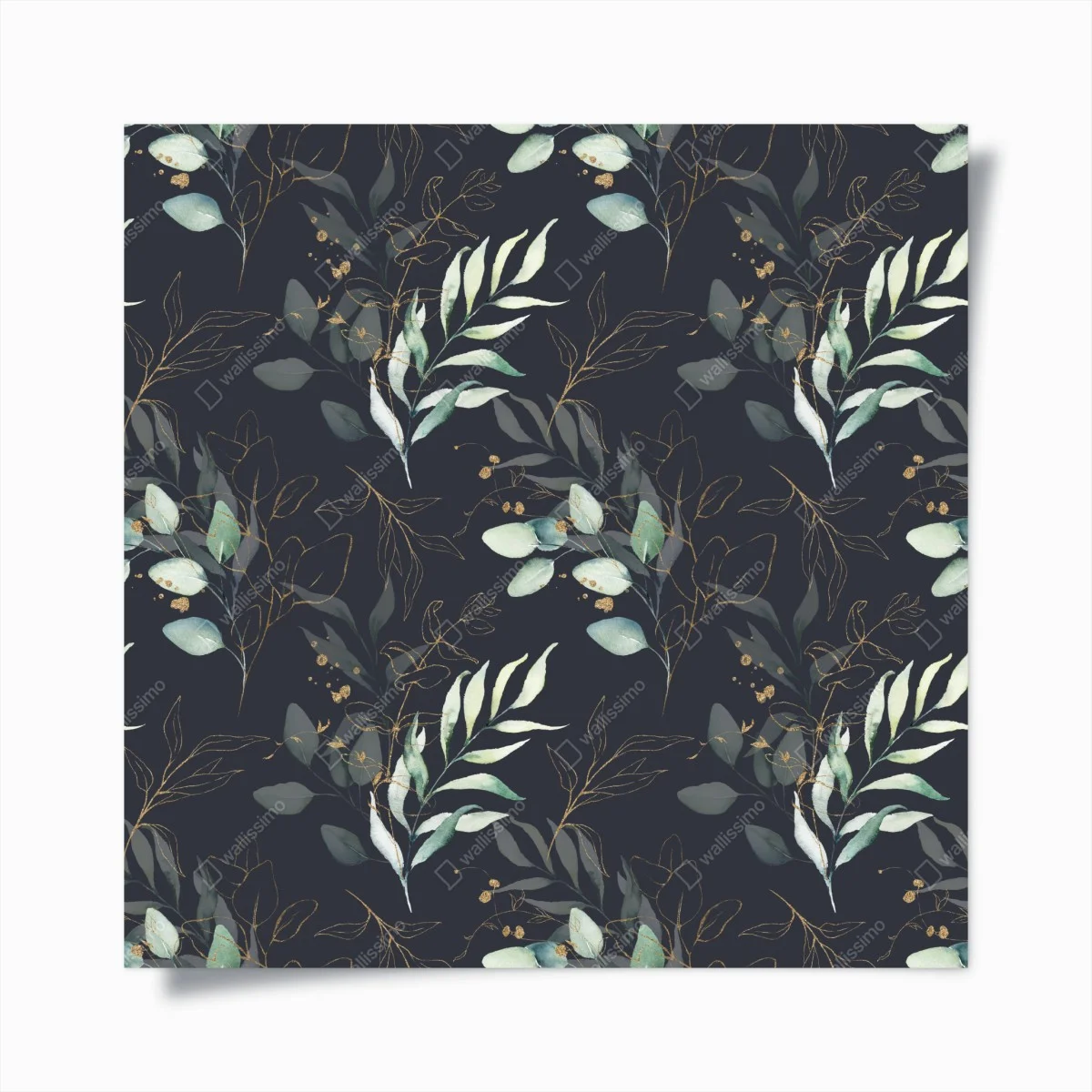Poster watercolor eucalyptus leaves on dark background • Wallissimo® Poster watercolor eucalyptus leaves on dark background • Wallissimo®