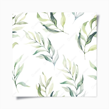 Poster soft watercolor eucalyptus leaves pattern • Wallissimo®