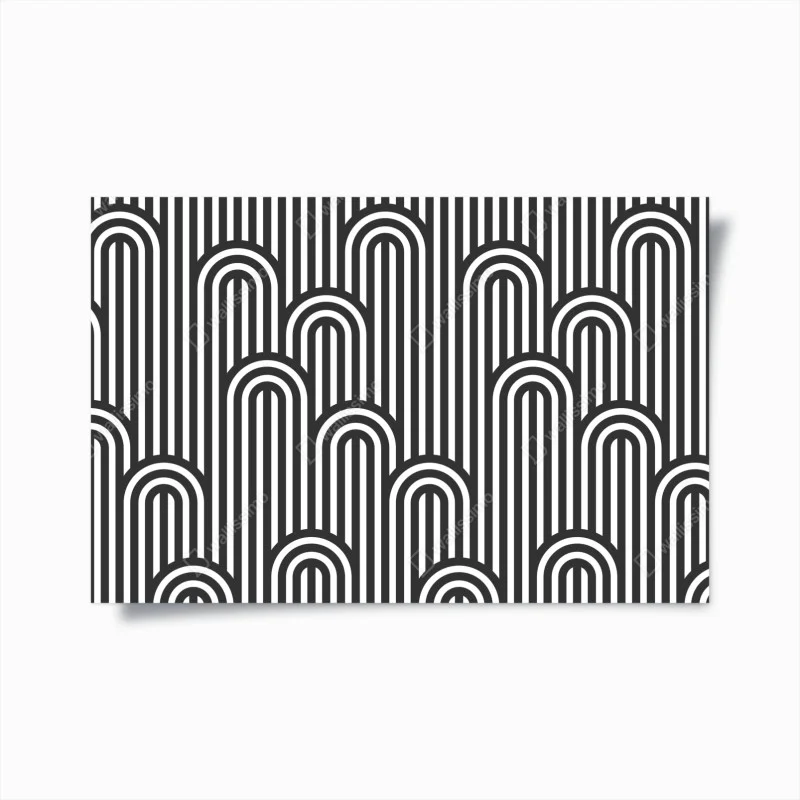 Poster black and white geometric stripe pattern