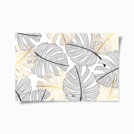 Poster monstera leaf pattern with gold accents • Wallissimo®