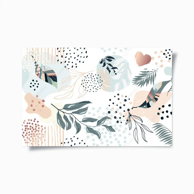Poster pastel botanical abstract design