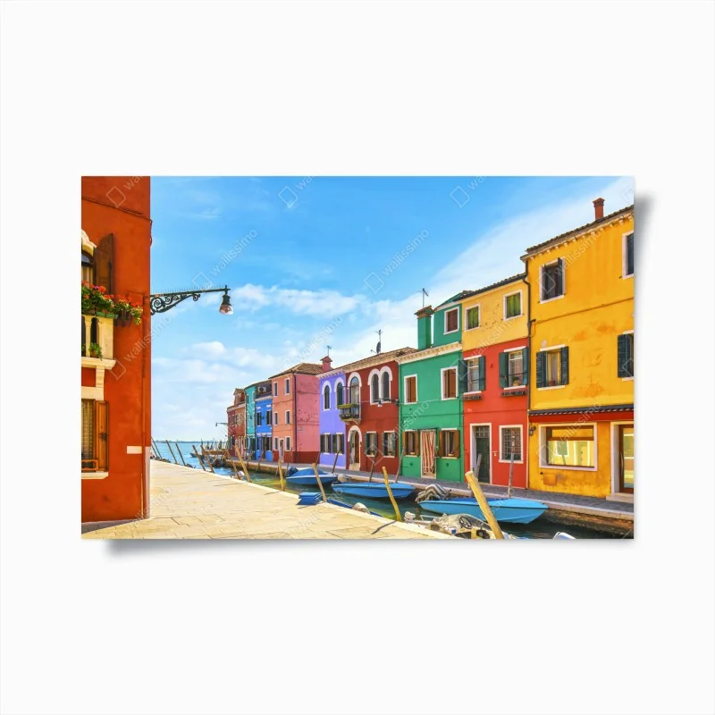 Poster colorful canal houses of Burano