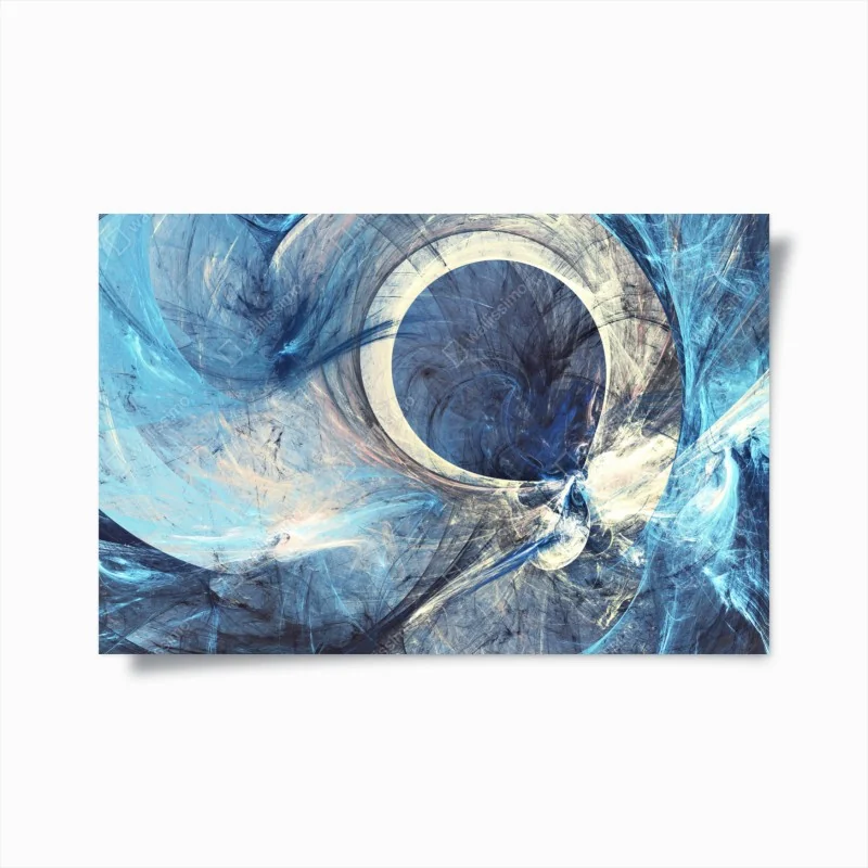 Poster blue fractal vortex