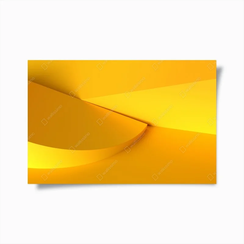 Poster yellow geometric 3d abstract composition