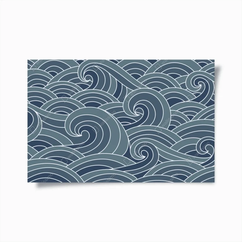 Poster stylized ocean wave pattern