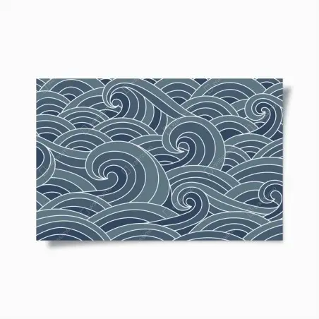 Poster stylized ocean wave pattern • Wallissimo®