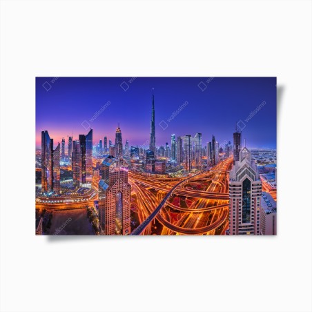 Poster Dubai skyline at twilight • Wallissimo®