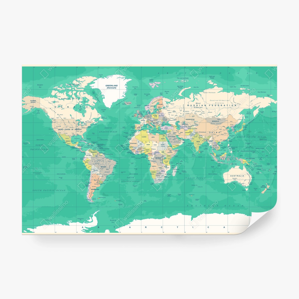 Wall mural vintage world map • Wallissimo®