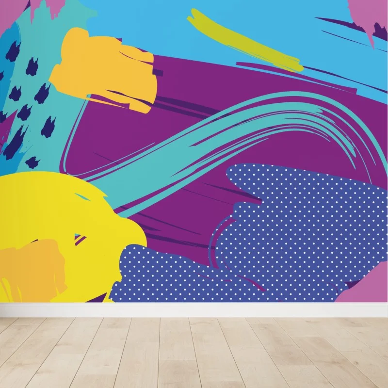 Wall mural vibrant abstract pop-art composition