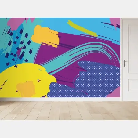 Wall mural vibrant abstract pop-art composition • Wallissimo®