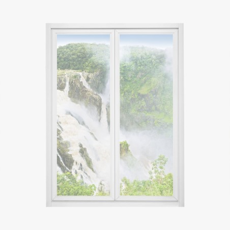 Window decal Barron Falls rainforest waterfall panorama • Wallissimo®