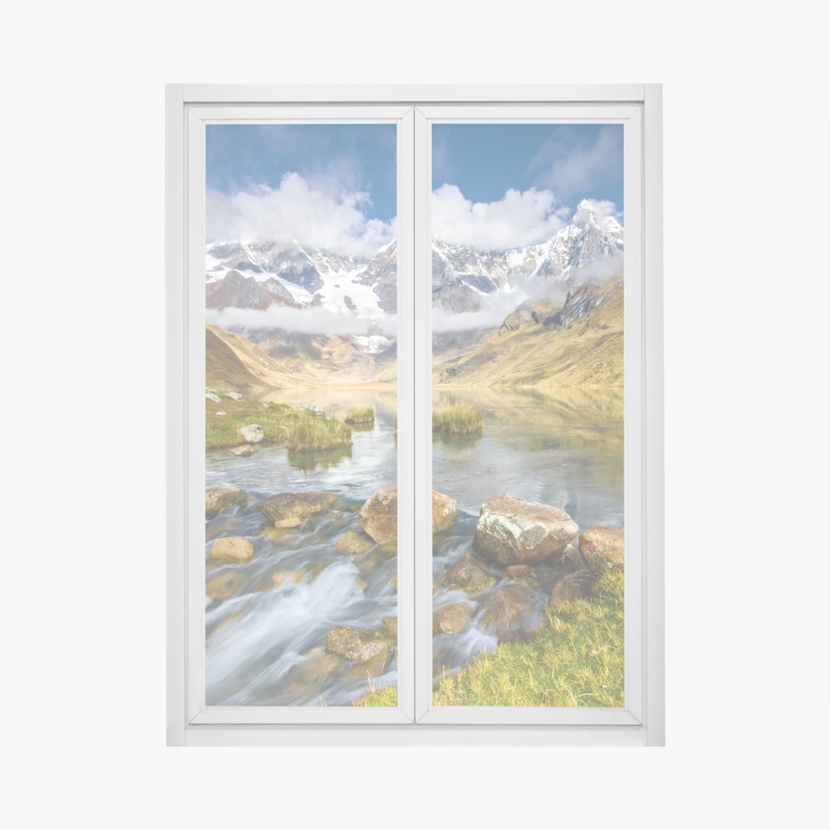 Window decal majestic alpine mountain lake • Wallissimo® Window decal majestic alpine mountain lake • Wallissimo®