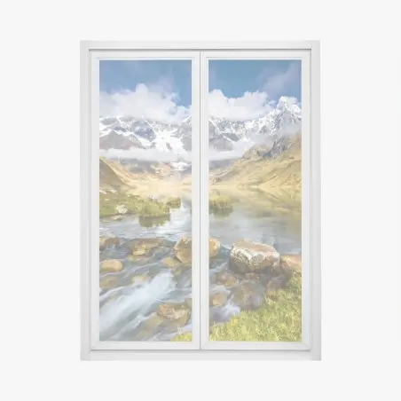 Window decal majestic alpine mountain lake • Wallissimo®