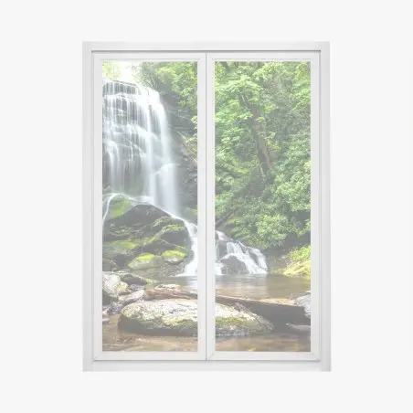 Window decal serene forest waterfall • Wallissimo®