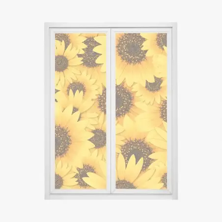 Window decal golden sunflower bloom pattern • Wallissimo®