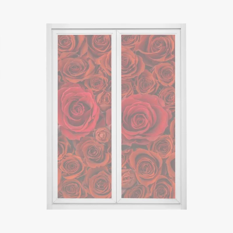 Window decal lush red rose collage ⁕ Wallissimo® Window decal lush red rose collage ⁕ Wallissimo®