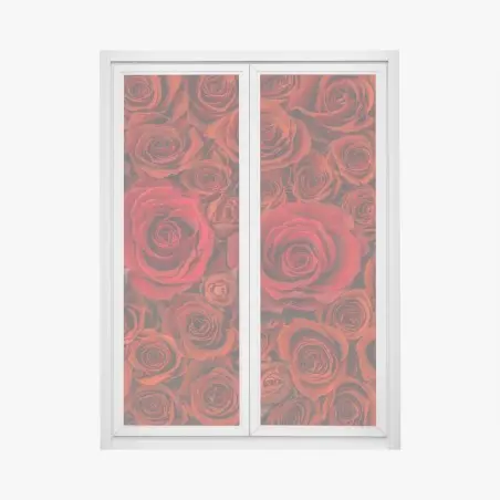 Window decal lush red rose collage • Wallissimo®