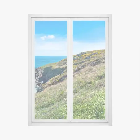 Window decal coastal footpath toward Hor Point, St Ives • Wallissimo®