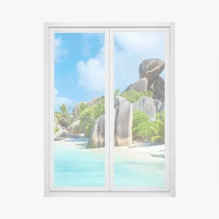 Window decal Anse Source d'Argent beach, La Digue • Wallissimo®