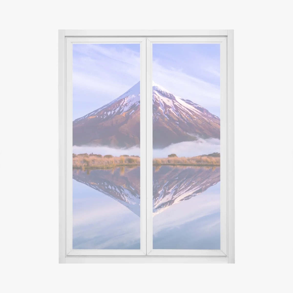 Window decal majestic mountain reflection at sunrise • Wallissimo® Window decal majestic mountain reflection at sunrise • Wallissimo®