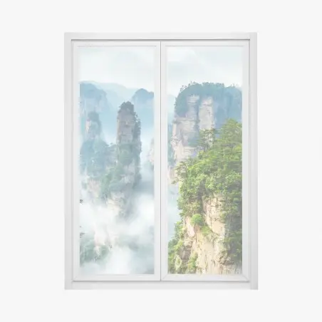 Window decal misty mountain pillars • Wallissimo®