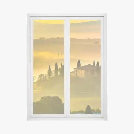 Window decal Tuscany sunrise over golden hills • Wallissimo®