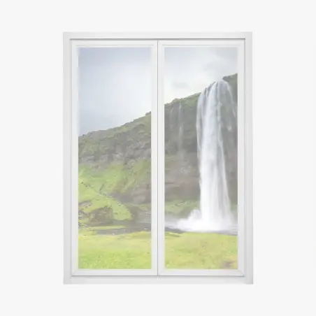 Window decal dramatic waterfall at Seljalandsfoss, Iceland • Wallissimo®