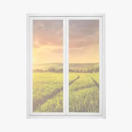 Window decal sunlit meadow at sunset • Wallissimo®