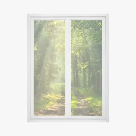 Window decal sunlit forest path • Wallissimo®