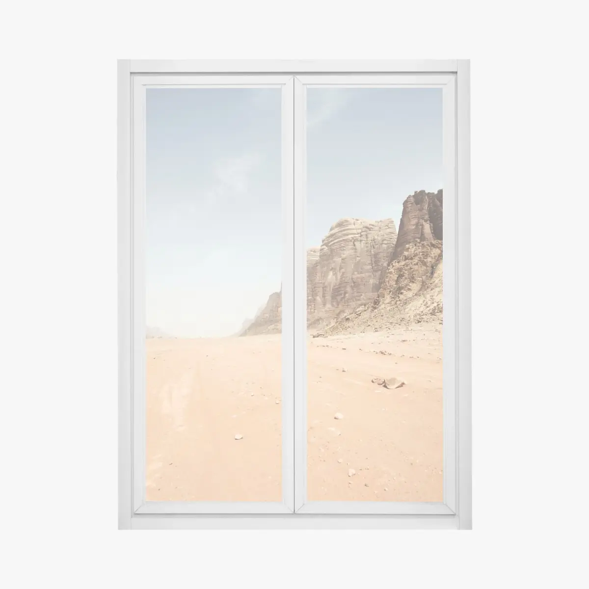 Window decal vast desert panorama in Wadi Rum, Jordan • Wallissimo® Window decal vast desert panorama in Wadi Rum, Jordan • Wallissimo®