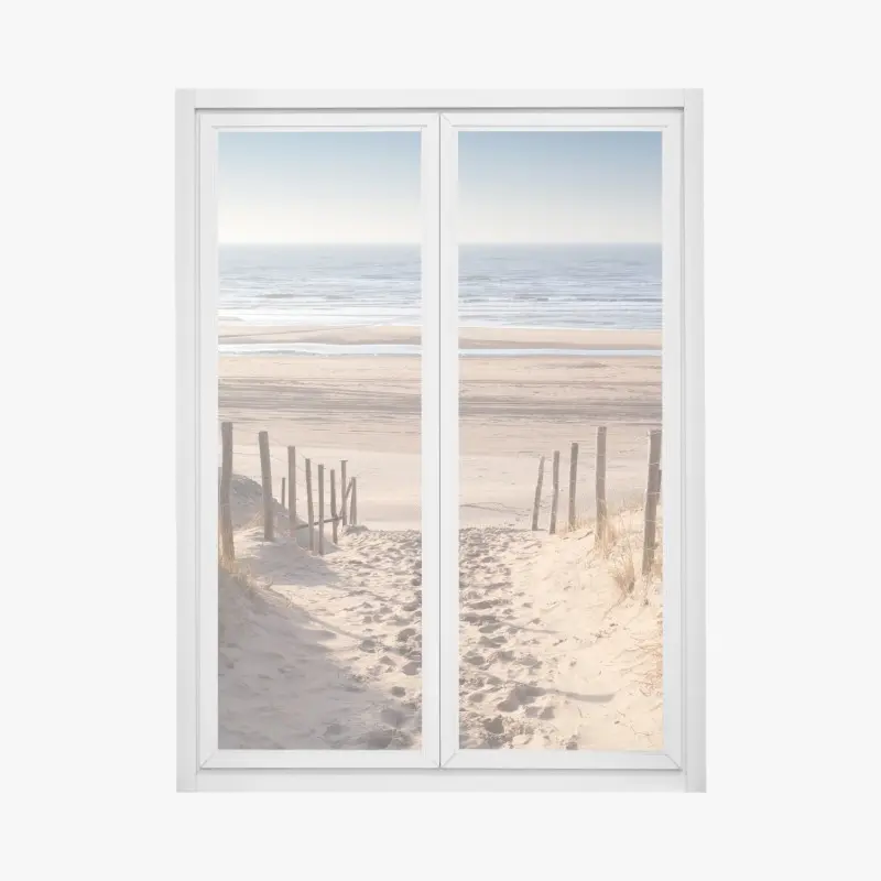 Window decal sunlit path to the North Sea