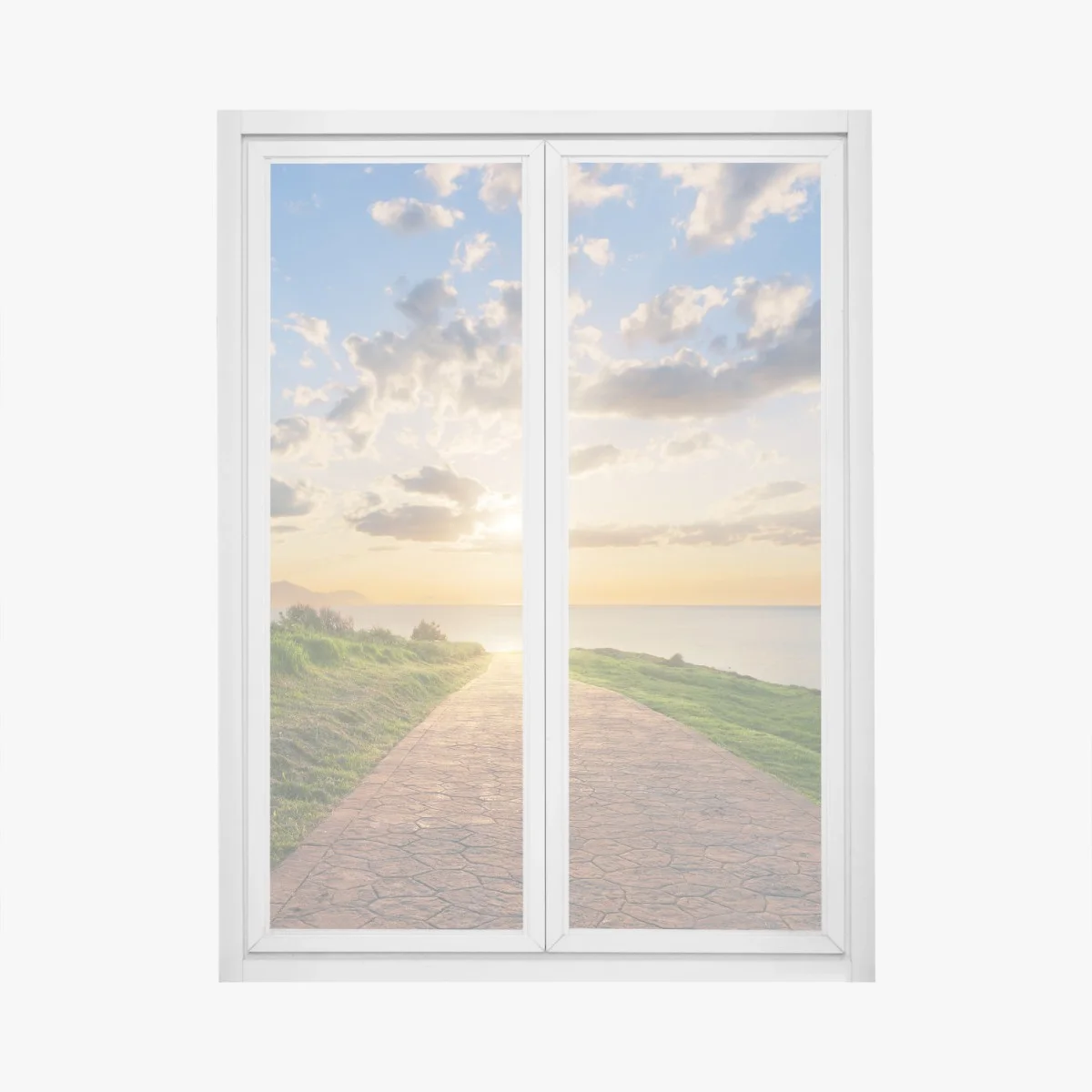 Window decal path to the sea at sunrise • Wallissimo® Window decal path to the sea at sunrise • Wallissimo®