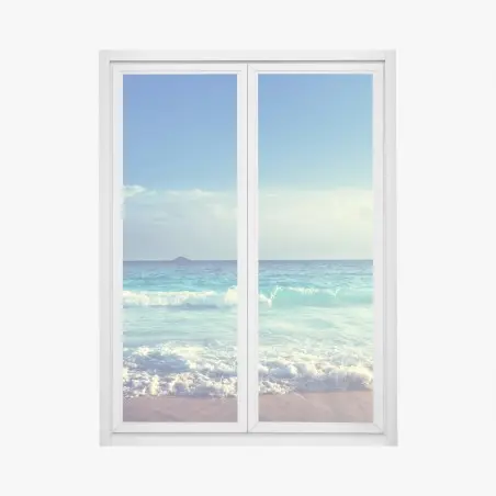 Window decal Seychelles beach at sunset • Wallissimo®