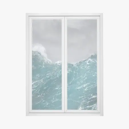 Window decal turbulent turquoise ocean waves • Wallissimo®