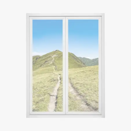 Window decal winding hiking trail in Zillertal Alps • Wallissimo®