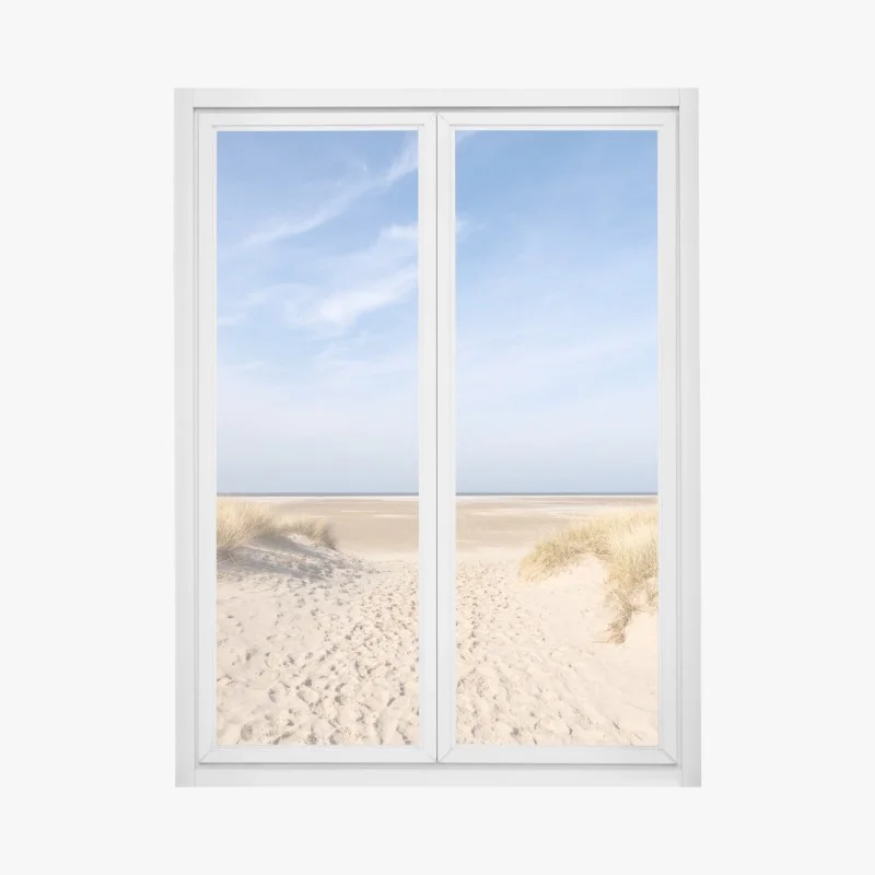 Window decal serene dunes at the German coast