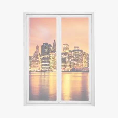 Window decal New York skyline at sunset • Wallissimo®