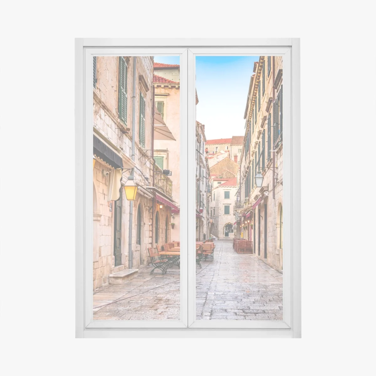 Window decal Dubrovnik old town street • Wallissimo® Window decal Dubrovnik old town street • Wallissimo®