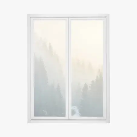 Window decal misty spruce forest sunrise • Wallissimo®