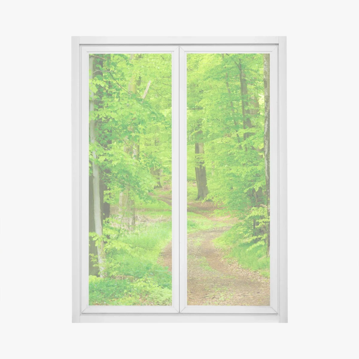 Window decal serene forest path in spring ⁕ Wallissimo® Window decal serene forest path in spring ⁕ Wallissimo®