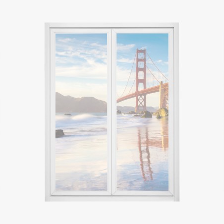 Window decal Golden Gate Bridge at sunset • Wallissimo®