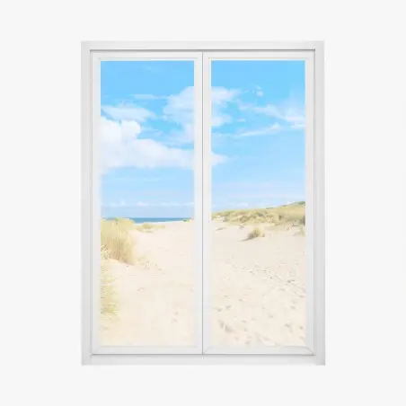 Window decal serene Sylt dunes with lighthouse • Wallissimo®