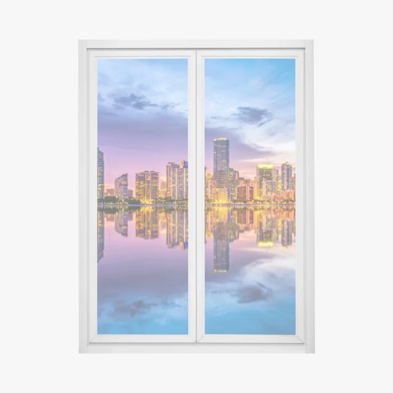 Window decal pastel leaf pattern wall art • Wallissimo®